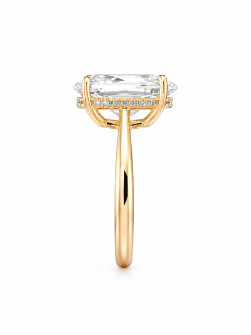 Brilliant Oval Cut Hidden Halo Ring
