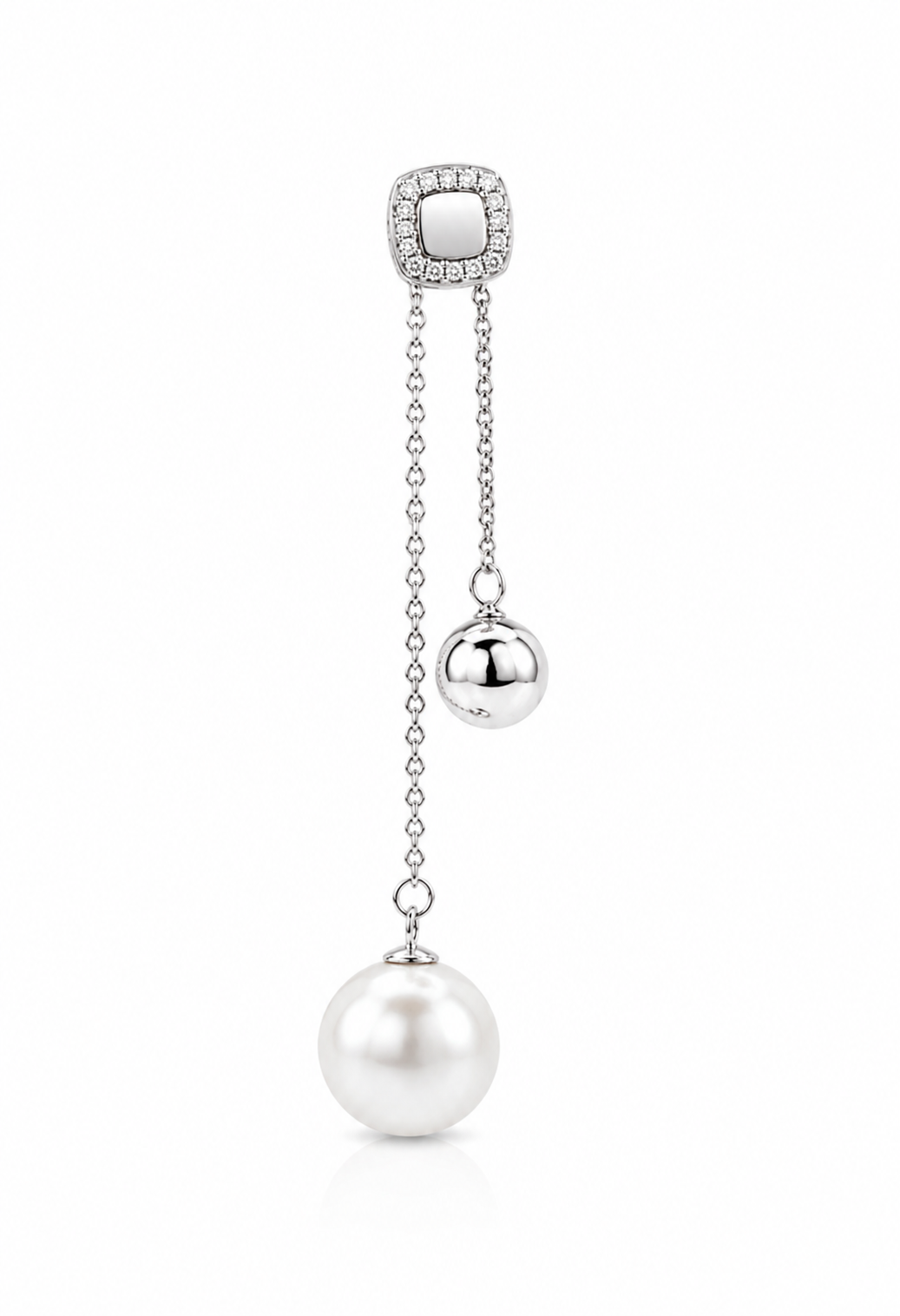 White Gold Modular Drop Earrings